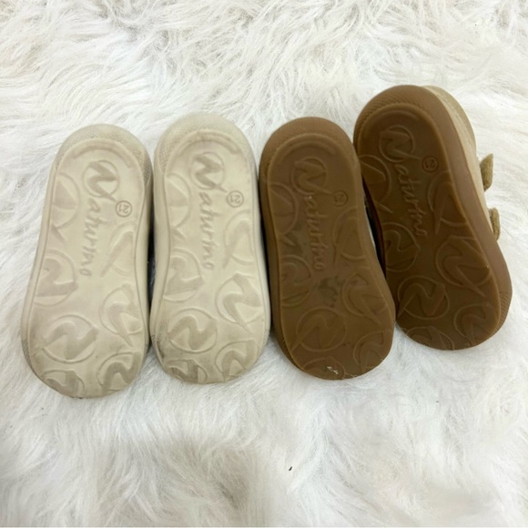 Naturino Baby Shoes Bundle – Size 21 – White Leather & Gold Glitter Sneakers - Picture 6 of 7